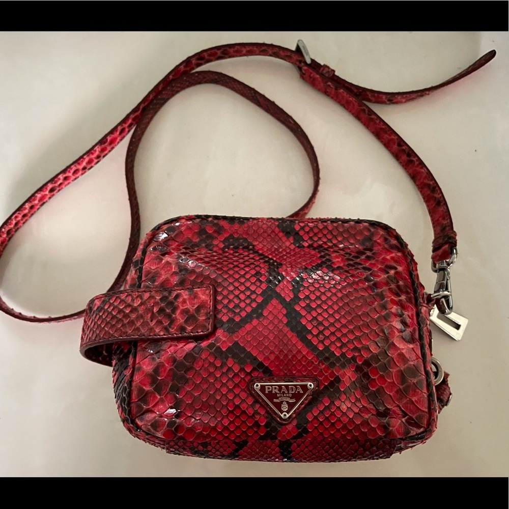 Prada snakeskin crossbody bag